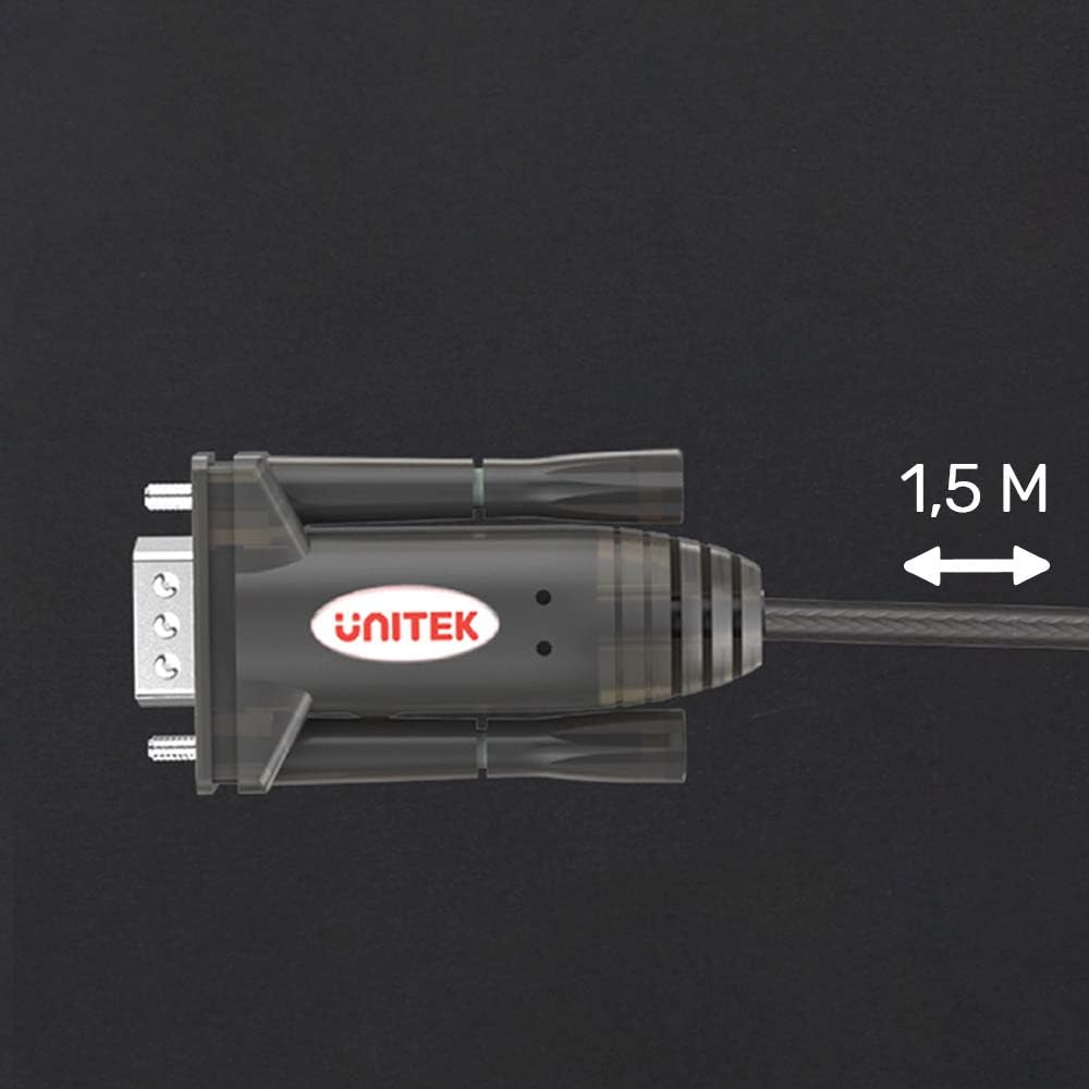 UNITEK Y-1105K USB C zu Seriell Konverter RS-232, Kabel 1,5m, Serielle Schnittstelle, die HotPlug, K