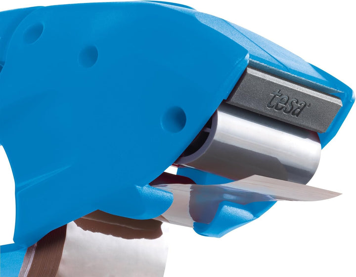 tesapack Abroller Pack' n' Go - Ergonomischer, blauer Handabroller für Paketbänder & pack Ultra Stro