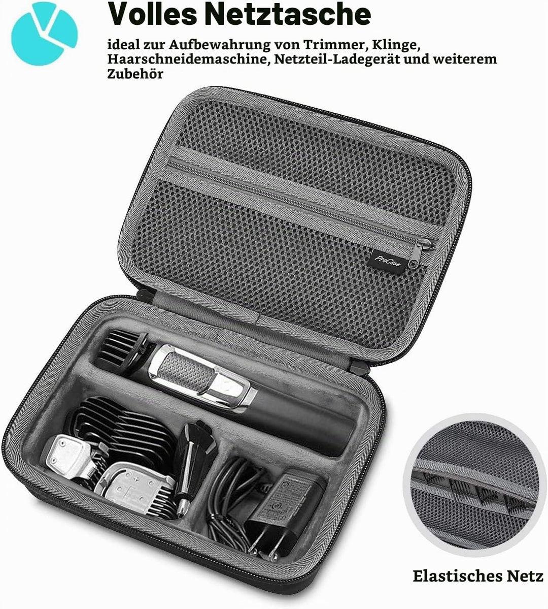 ProCase Hart Koffer Hülle Tasche für Philips Norelco Multigroom Series 3000 5000 7000 MG3750 MG5750/