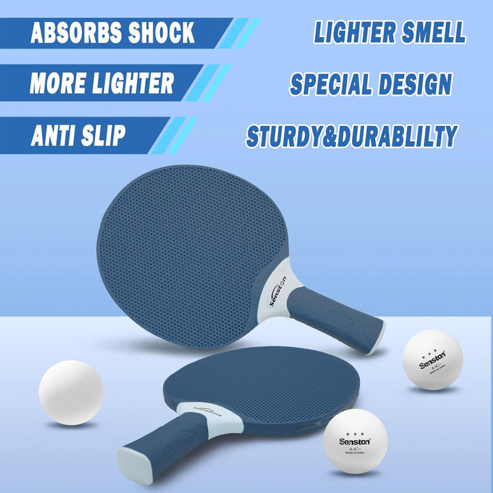 Senston Tischtennisschläger Set, professionelle Tischtennisschläger mit 3 Bällen, Ping Pong Paddel S