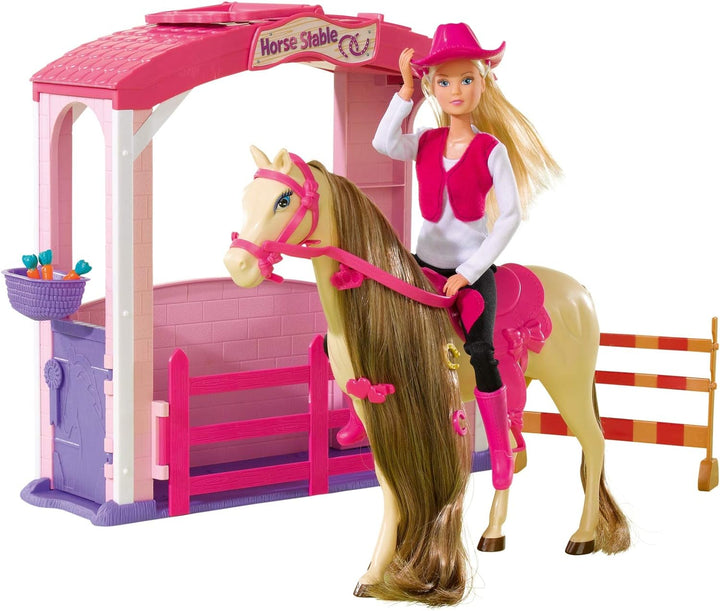Simba 105730373 - Steffi Love Puppe mit Pferd und Stall