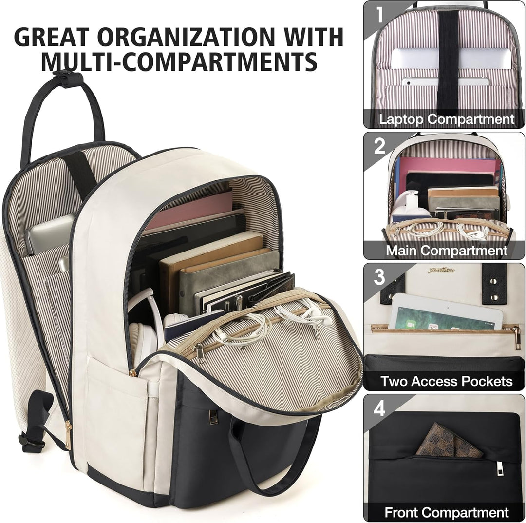 Rucksack Damen 15,6 Zoll Laptop Schulrucksack Mädchen Teenager mit Laptopfach,Schultasche für Schule