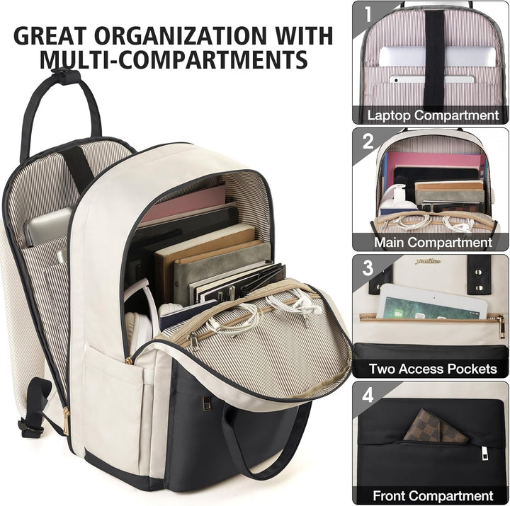Rucksack Damen 15,6 Zoll Laptop Schulrucksack Mädchen Teenager mit Laptopfach,Schultasche für Schule