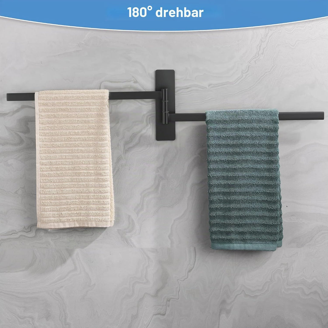 Handtuchhalter Schwenkbar 2-armig Handtuchhalter ohne Bohren aus Edelstahl Handtuchhalter Selbstkleb