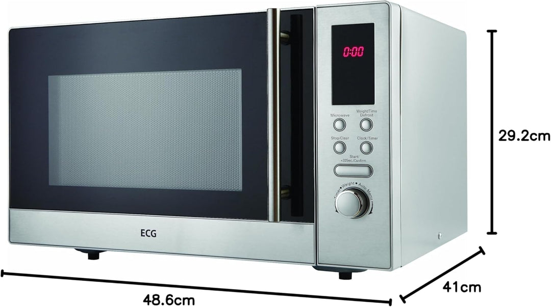 ECG MTD 231 S Mikrowelle / 800 W / 23 L Garraum / digitale Steuerung, Edelstahl / silber
