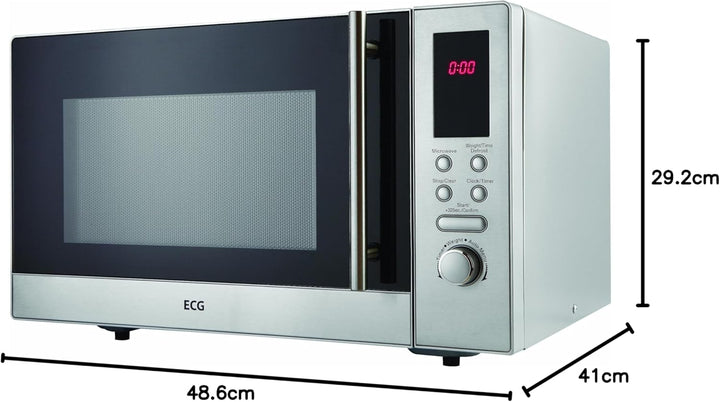 ECG MTD 231 S Mikrowelle / 800 W / 23 L Garraum / digitale Steuerung, Edelstahl / silber