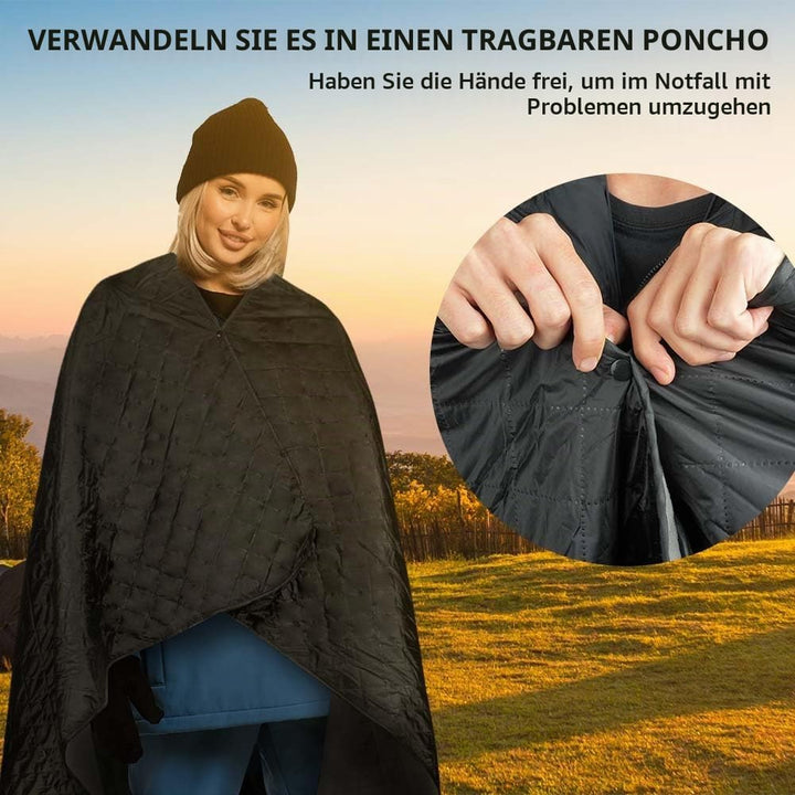 flintronic Picknickdecke, wasserdichte Camping Decke, Faltbare Stranddecke, 145 x 200 cm, Wetterfest