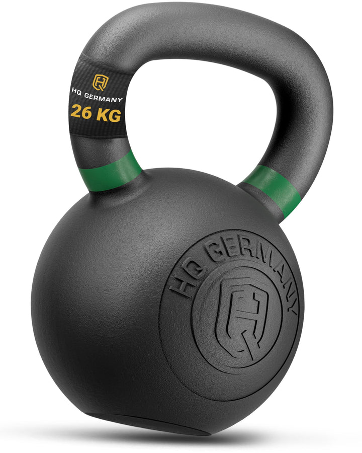 HQ Germany® Kettlebell Powdercoat [Pulverbeschichtung] - Kugelhantel 2-32kg | Vollguss ohne Schweiss