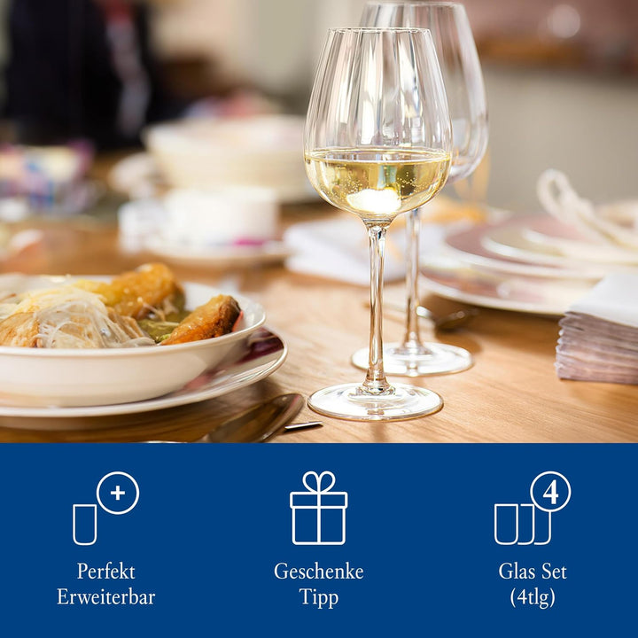 Villeroy &amp; Boch - Rose Garden Weissweinkelch, Set 4tlg., 125ml, Kristallglas, Transparent Transparen