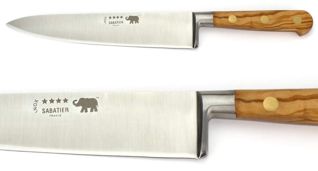 Thiers-Issard Sabatier Kochmesser Küchenmesser Messer - Klinge 20 cm - Griff Olive Olivenholz - Gesc