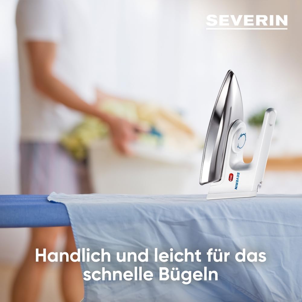 SEVERIN Hand Bügeleisen, Bügeleisen ohne Dampf mit Alu-Feinschliffsohle & stufenloser Temperaturrege