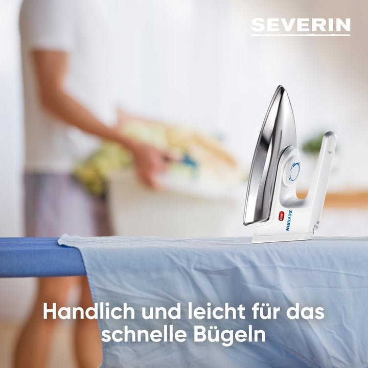 SEVERIN Hand Bügeleisen, Bügeleisen ohne Dampf mit Alu-Feinschliffsohle & stufenloser Temperaturrege