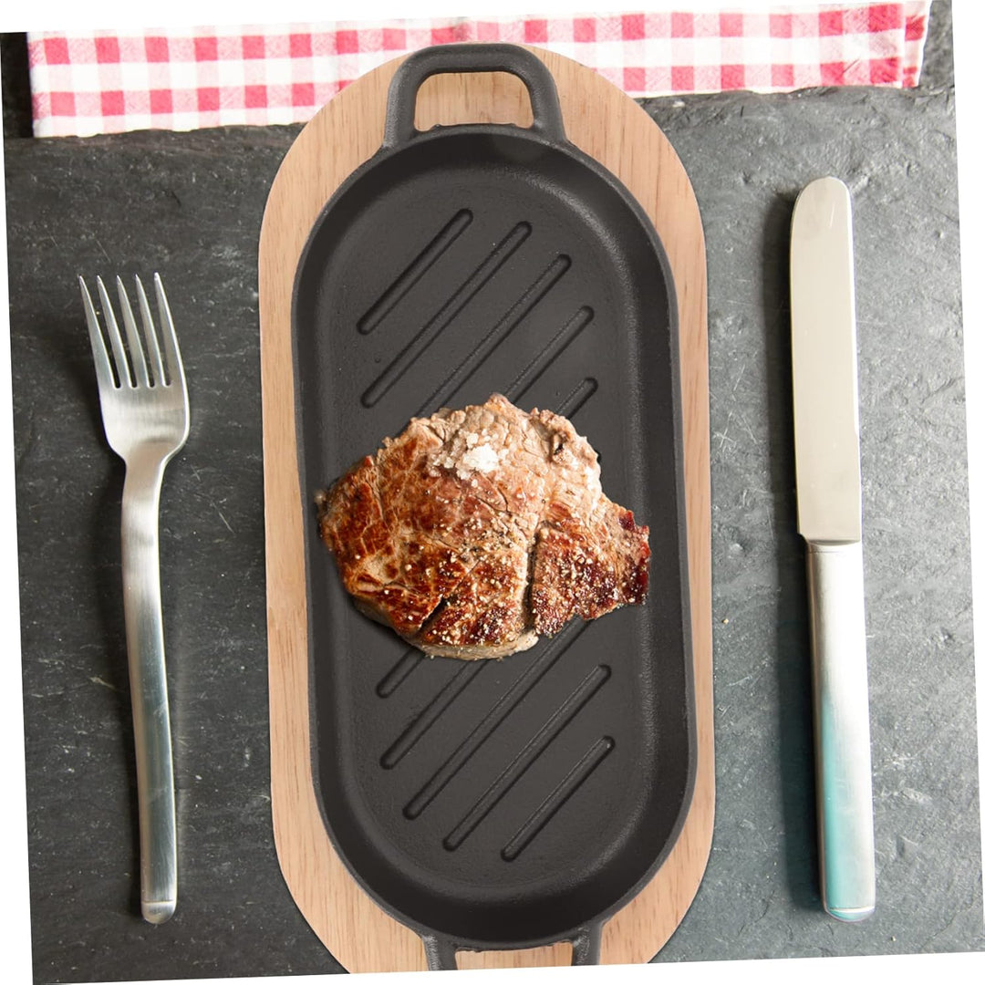 STOBAZA 1 Set Teppanyaki-Skille-Grillplatte Restaurant-Fleisch-Haushaltsplatte Sizzle-Server Antihaf