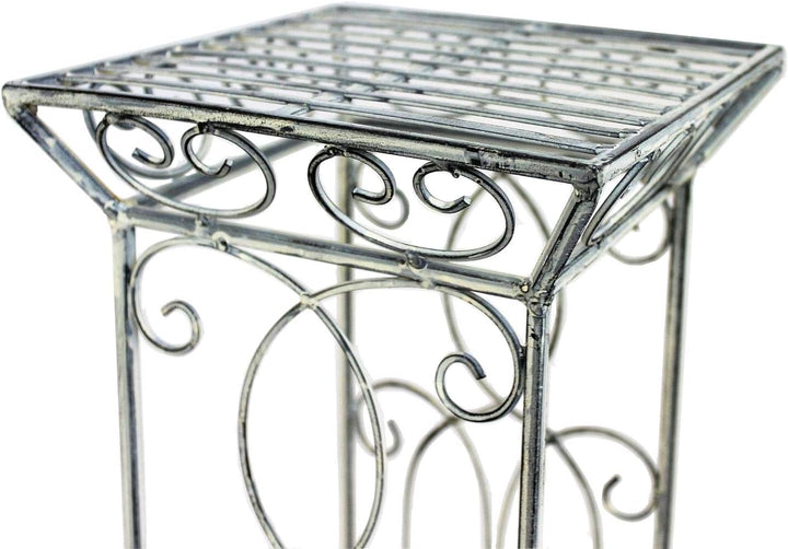 DanDiBo Blumenhocker Metall Weiss Eckig 2er Set 63 cm und 77 cm Blumenständer 20304 Blumensäule