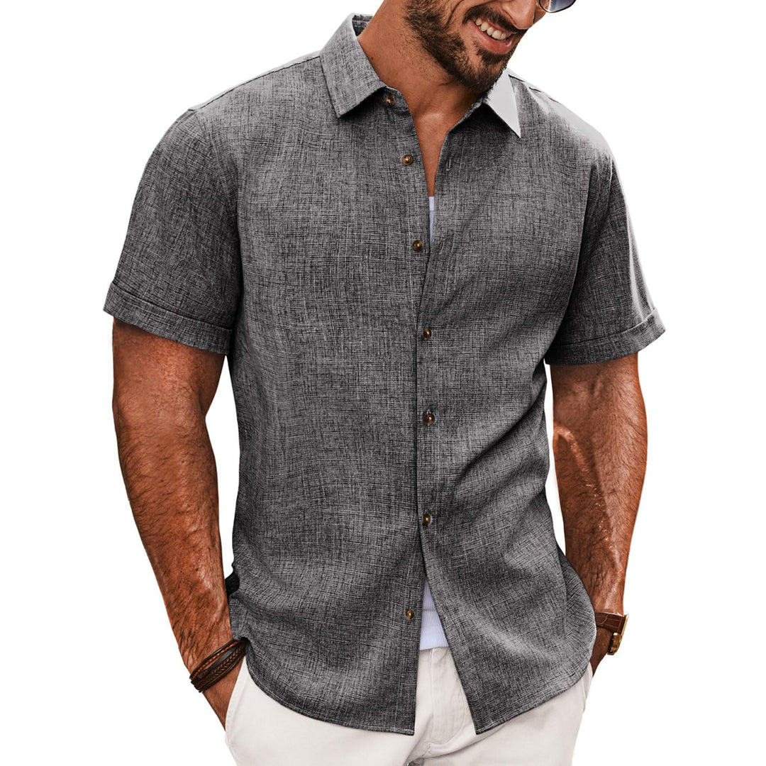 PJ PAUL JONES Hemd Herren Kurzarm Freizeit Button Down Shirt Sommer Strandhemd Regular Fit Herrenhem
