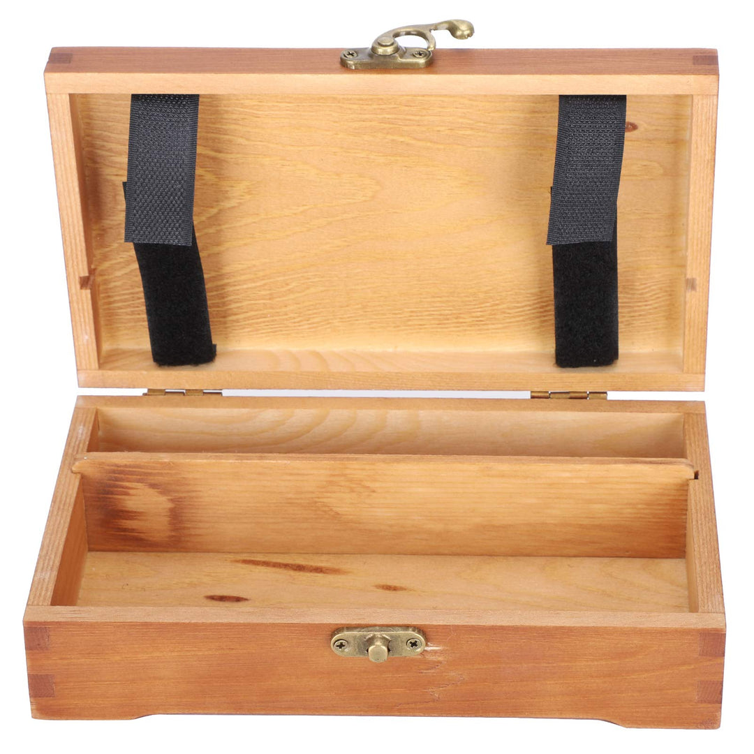 Hölzernes Federmäppchen, antikes Federmäppchen mit Verschluss, Bastelboxen aus Holz für Kunstwerkzeu
