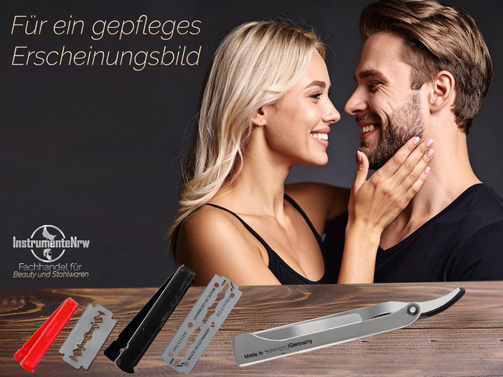 Solinger Rasiermesser Rasier-Set für Männer mit Wechselklingen Made in Germany Bartpflege Messer mit