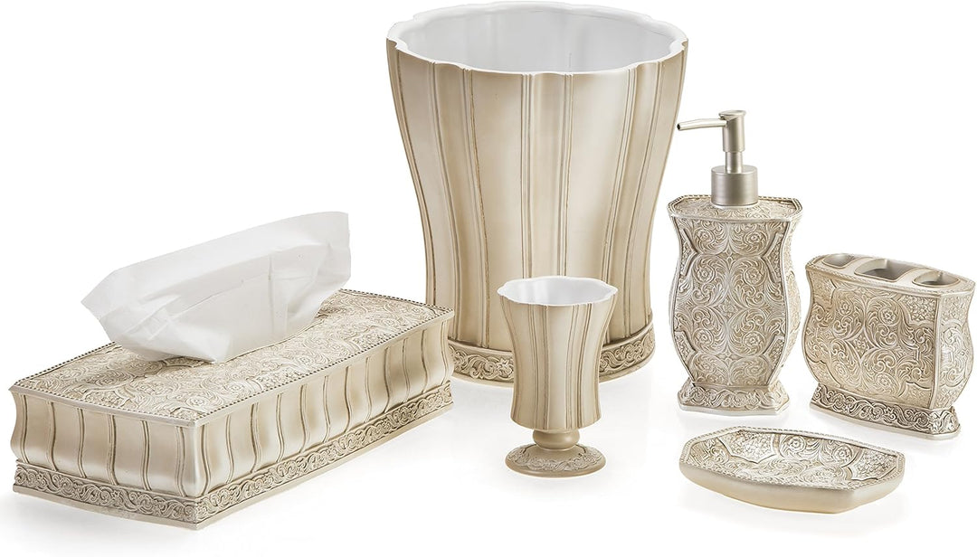 Creative Scents Victoria Dekorative Duschhaken, Set mit 12 Stück beige, Duschvorhanghaken