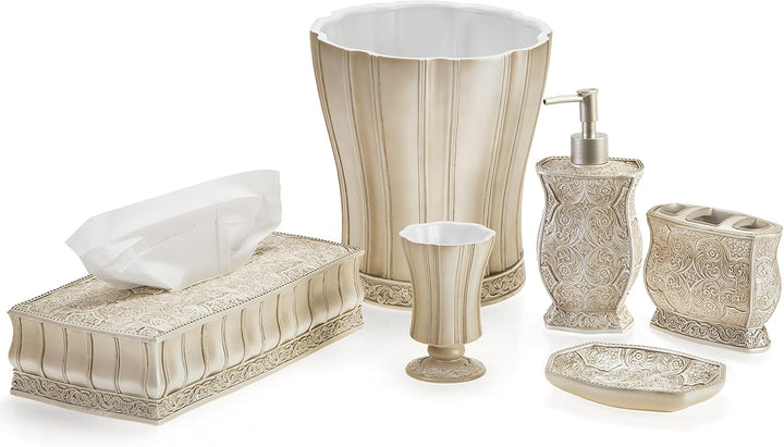 Creative Scents Victoria Dekorative Duschhaken, Set mit 12 Stück beige, Duschvorhanghaken