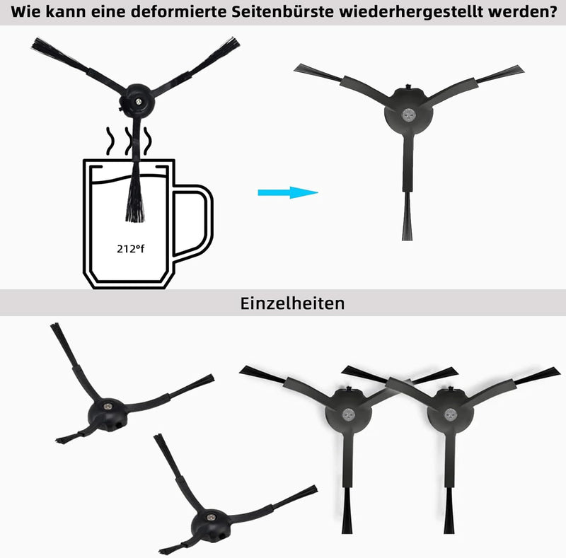 26 Stück Zubehör Kit für Roborock S8 Pro Ultra Saugroboter Ersatzteile, 6*Staubbeutel,2*Hauptbürste,