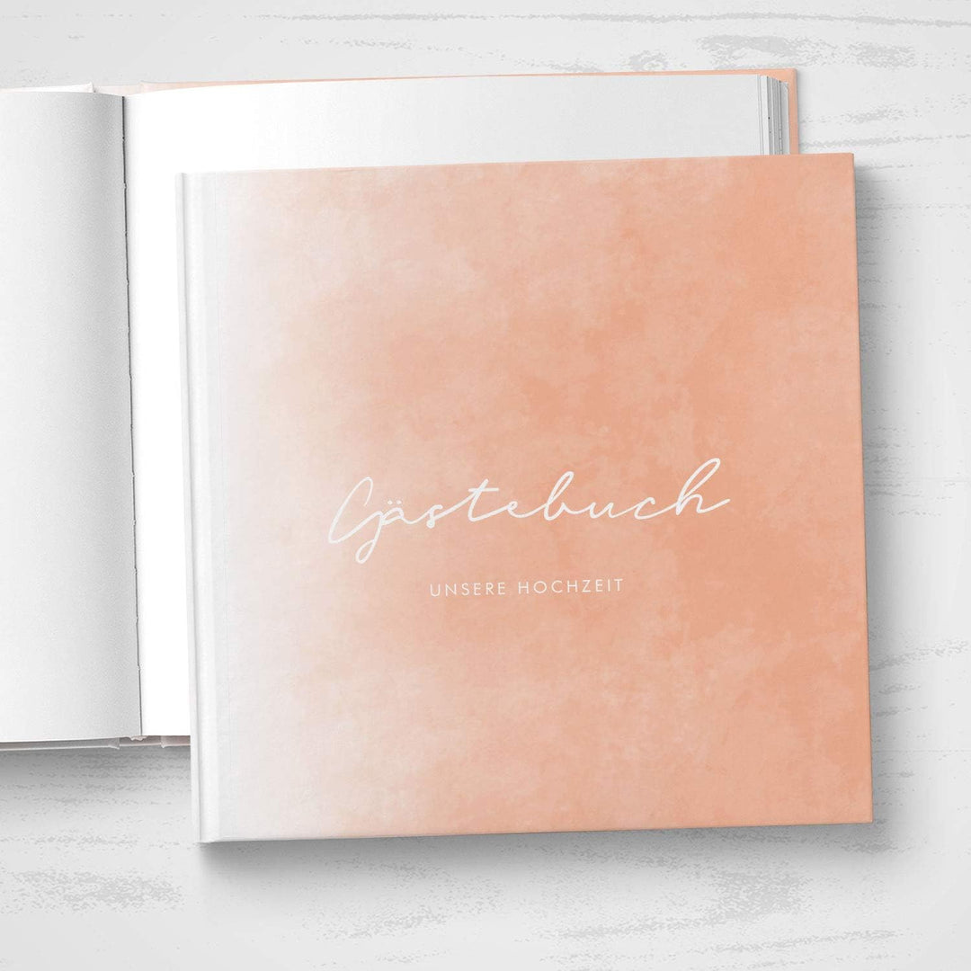 DeinWeddingshop Gästebuch zur Hochzeit, Hochzeitsgästebuch Fotobuch Hardcover - Watercolor Serie - q