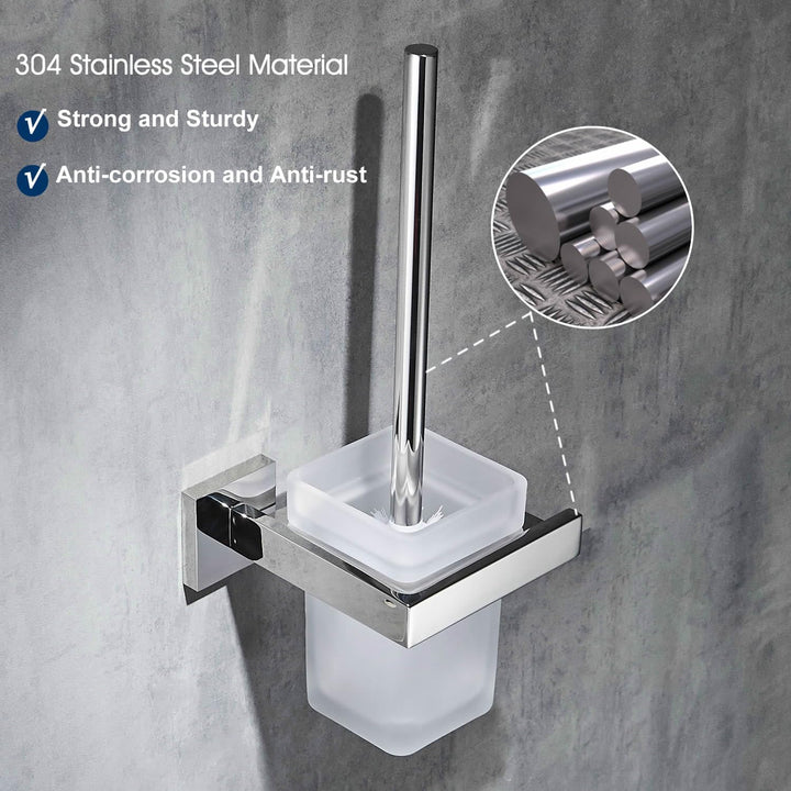 Kelelife WC-Bürste und Halter Wand Bürstenhalter, Chrom, WC-Garnitur Toilettenbürstengarnitur aus 30