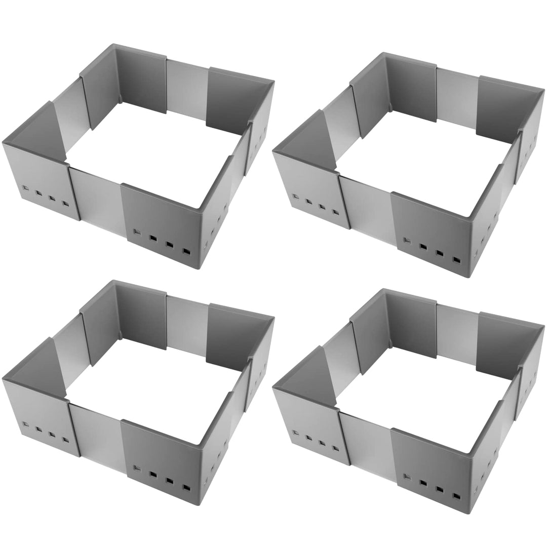 4er Set SO-TECH® CuisioFlex Trennwand Organisationsrahmen Aluminiumgrau/Weiss transluzent 4 Stück -