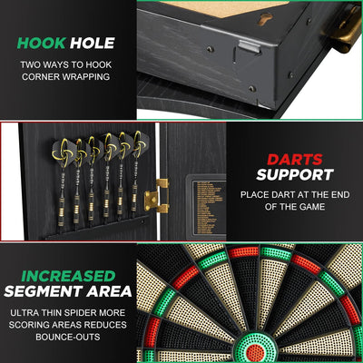 Brovamo Dartscheibe, Dekoratives Dartscheiben-Schrank-Set [12*Soft Tip Darts], Elektronische Dartsch