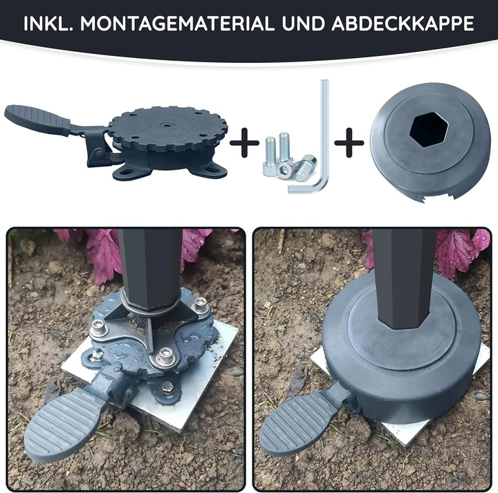 habeig 360° MECHANISMUS +++ für Ampelschirm 360 Grad schwenkbar drehbar Fusspedal Schirm