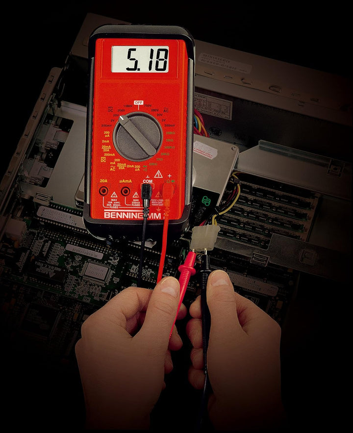 Benning MM 2 Digital-Multimeter (mit digitaler Anzeige, Max. Spannungsmessbereich DC 1000 V, inkl. G