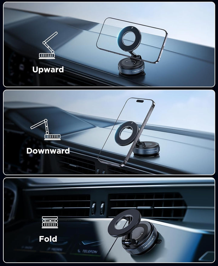 Beeasy Vakuum Magnetische Handyhalterung Auto für MagSafe Autohalterung, 720° Faltbar [20X N56 Magne