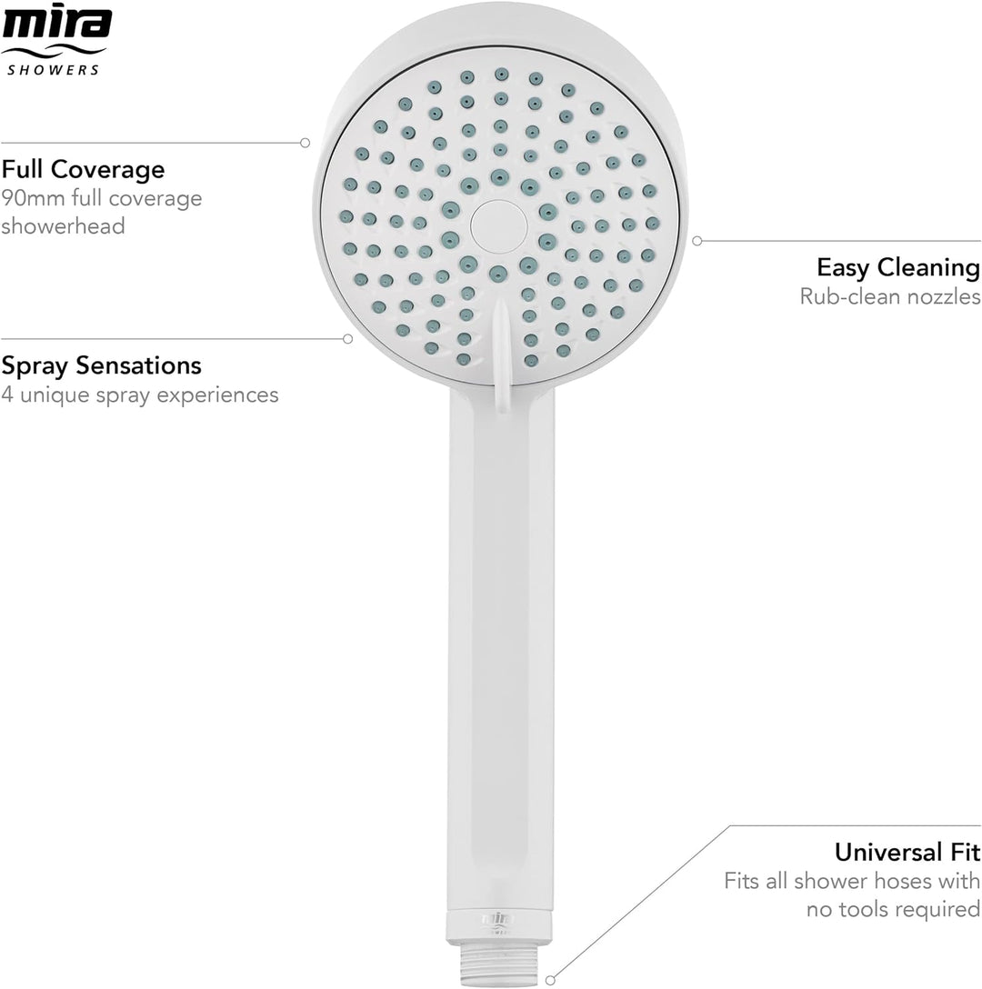 Mira, Beat Four Spray Duschkopf, 2.1703.010, 9 cm, weiss, Chrom, chrom, weiss/chrom, 9 cm Weiss / Ch