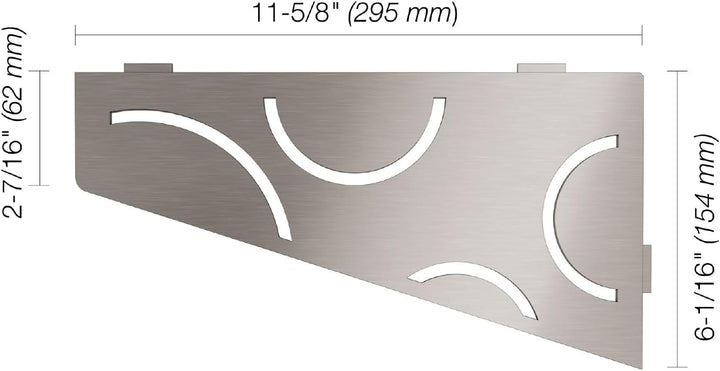 Schluter Systems Quadrilat Eckregal-E – Kurven-Design – gebürsteter Edelstahl (SES3D6EB) – Kerdi-Lin