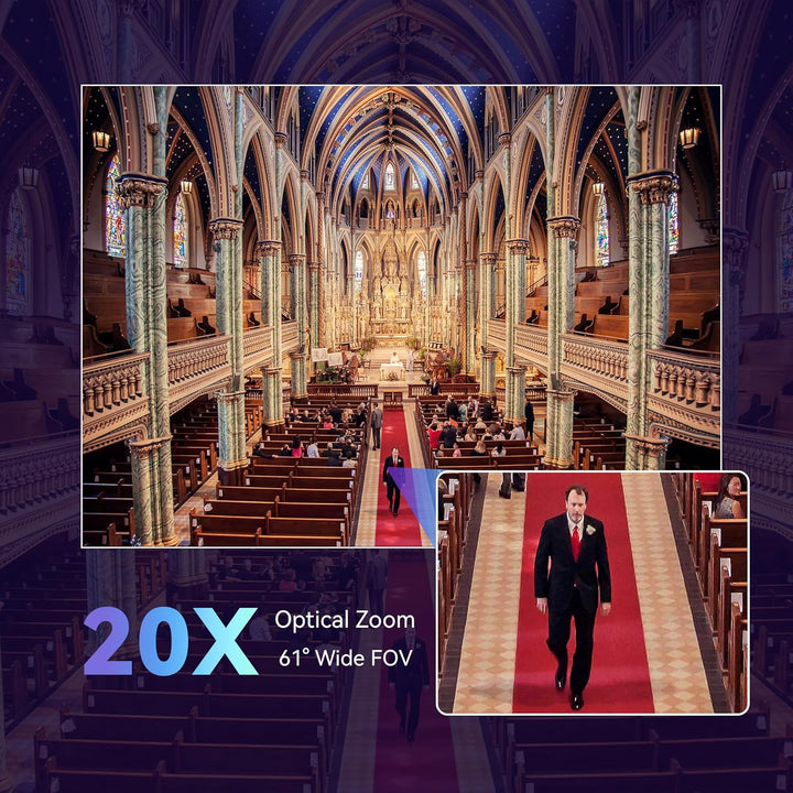 Tenveo PTZ Kamera 20X Optischer Zoom Konferenzraumkamera USB/HDMI/RJ45 FHD 1080P 60FPS Videokonferen