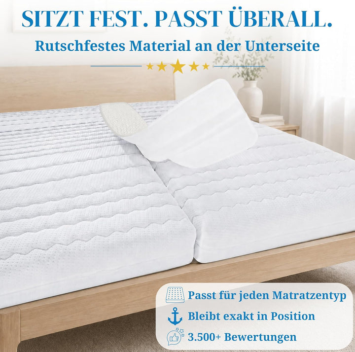 PROCAVE Doppelbettbrücke mit Silver Protect-Bezug 25 x 200 cm, ein Matratzen Ritzenfüller verbindet