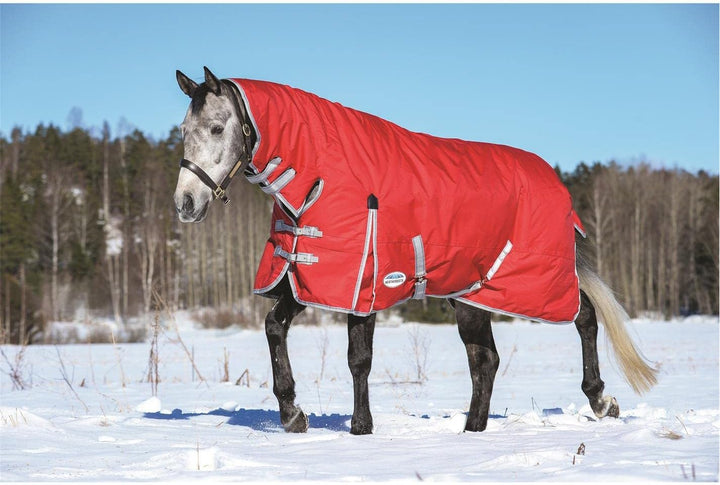 Weatherbeeta ComFiTec Classic Medium Combo Turnout Rug 6ft Red Silver Navy, 6ft Red Silver Navy