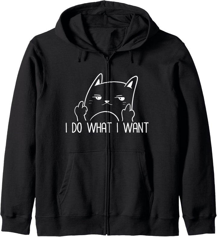 Ich mache, was ich will Lustige erwachsene Humor-Katze Kapuzenjacke