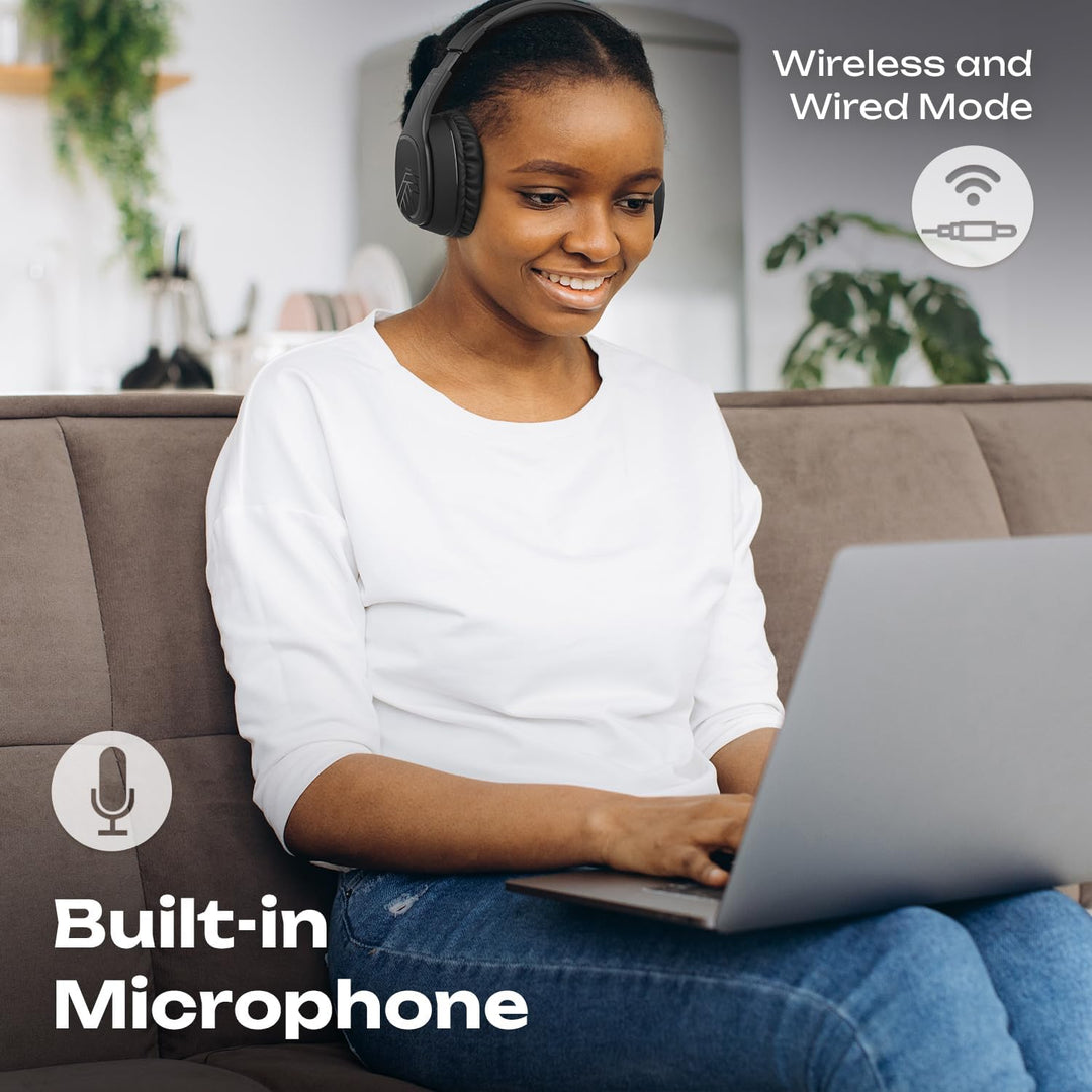 PowerLocus P7 Bluetooth Kopfhörer Over Ear, Faltbare Headphones, Kabellose Kopfhörer mit Bass-Modi,