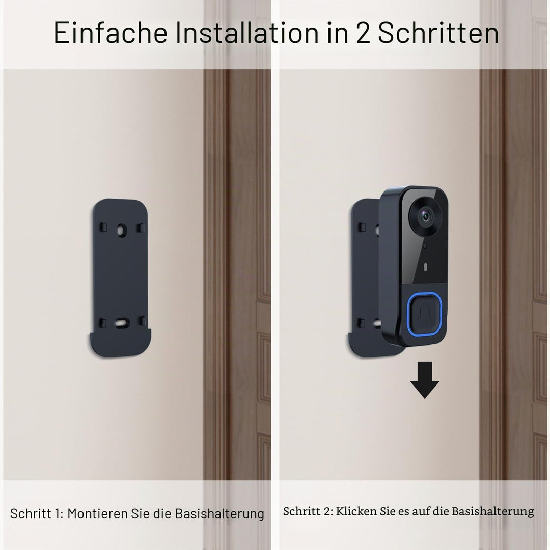 TKMARS Kabellose Türklingel mit Kamera und Monitor 4,5 Zoll – Video Türsprechanlage Funk ohne WLAN,