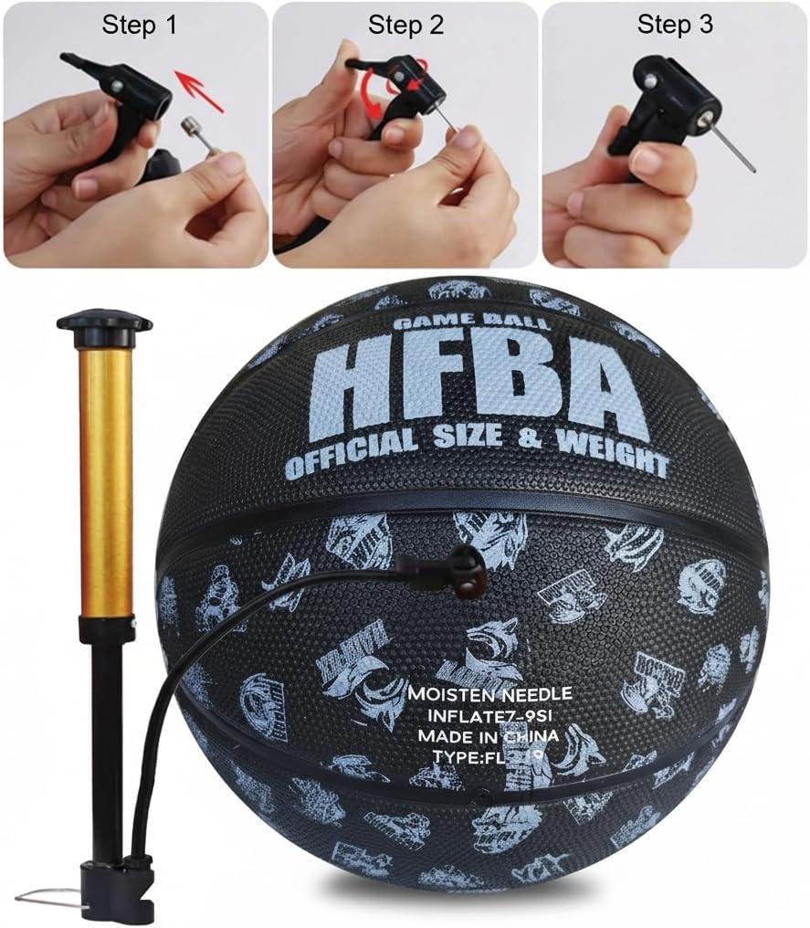 Basketball Grösse 7, Professioneller Wettkampf-Basketball aus Gummi, Trainingsball mit hohem Sprungv