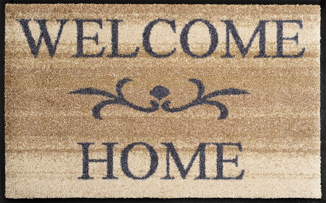wash+dry Fussmatte, Welcome Home beige 50x75 cm, innen und aussen, waschbar