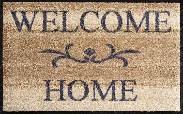 wash+dry Fussmatte, Welcome Home beige 50x75 cm, innen und aussen, waschbar