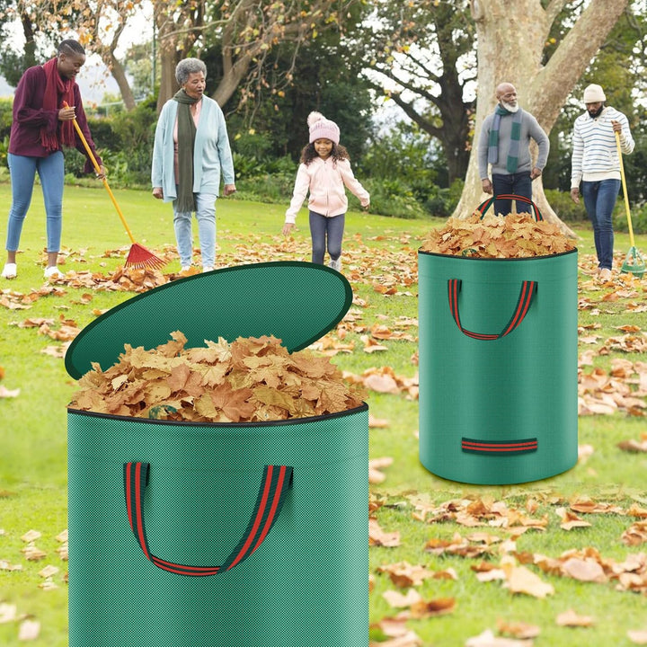 Miaglury 3X 272L Gartenabfallsack Stabil mit Deckel & inkl. Handschuhe - Gartensack Laubsack Gross,