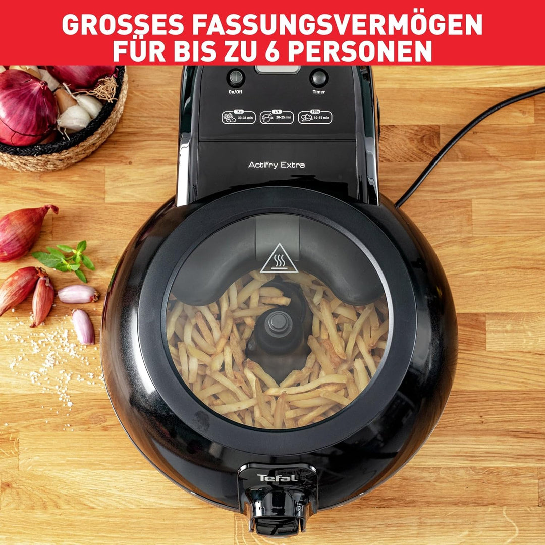 Tefal FZ7228 ActiFry Extra Heissluftfritteuse | AirFryer mit Rührarm, kein Schütteln | 1550 W | 1,2
