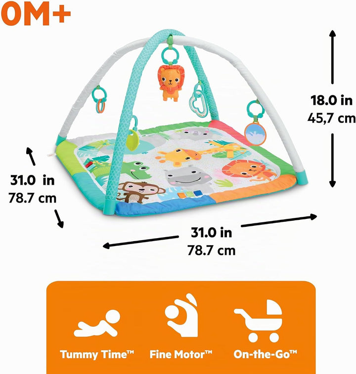 Bright Starts Wild Wiggles Jungle Jubilee FoldAway Aktivitätsspielzeug für Neugeborene und ältere Ki
