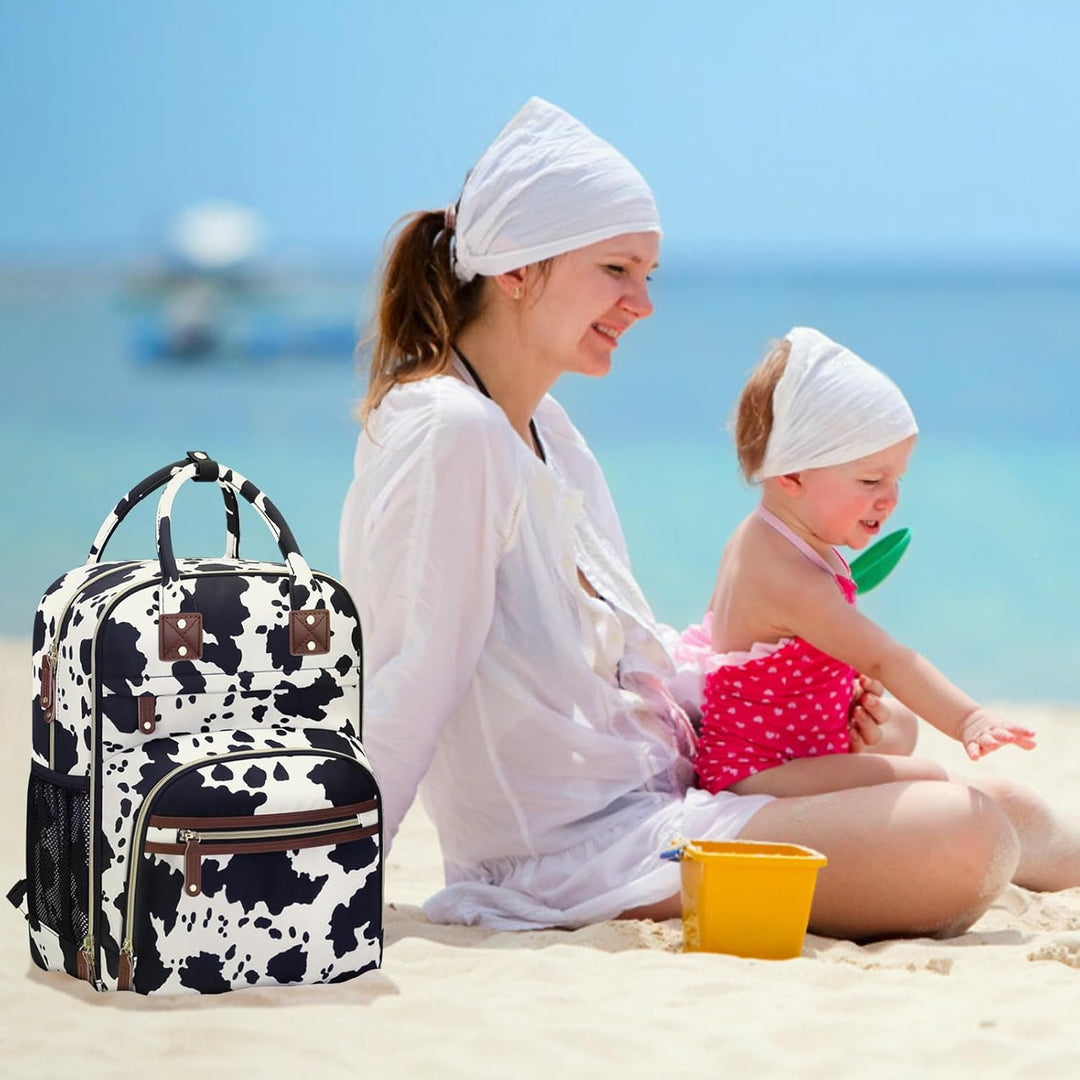 Diaper Bag Backpack Tote for Women Large Capacity, Baby Bag with Insulated Pockets Multifunctional D