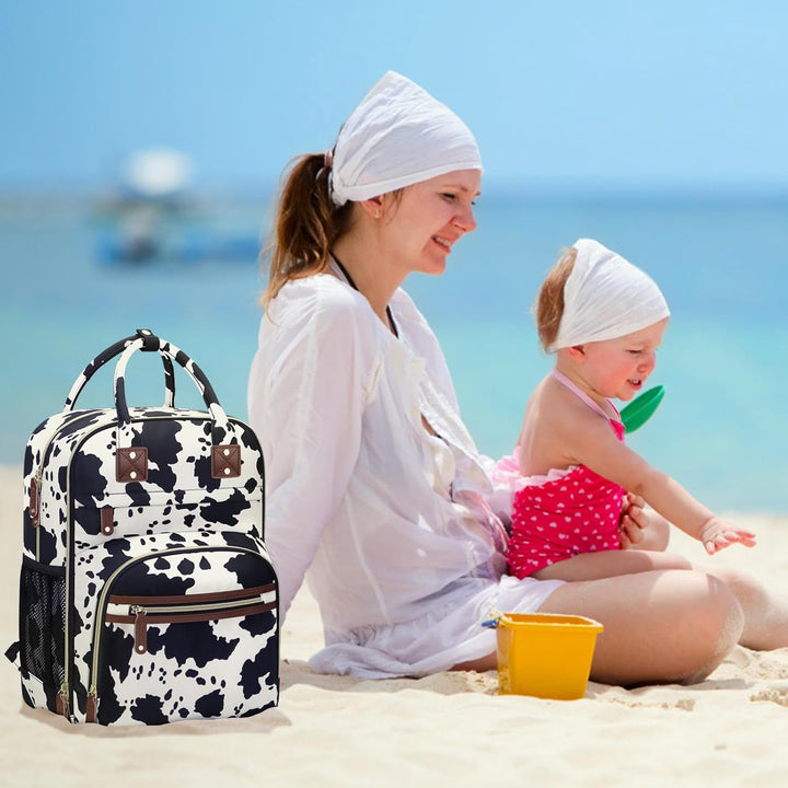 Diaper Bag Backpack Tote for Women Large Capacity, Baby Bag with Insulated Pockets Multifunctional D