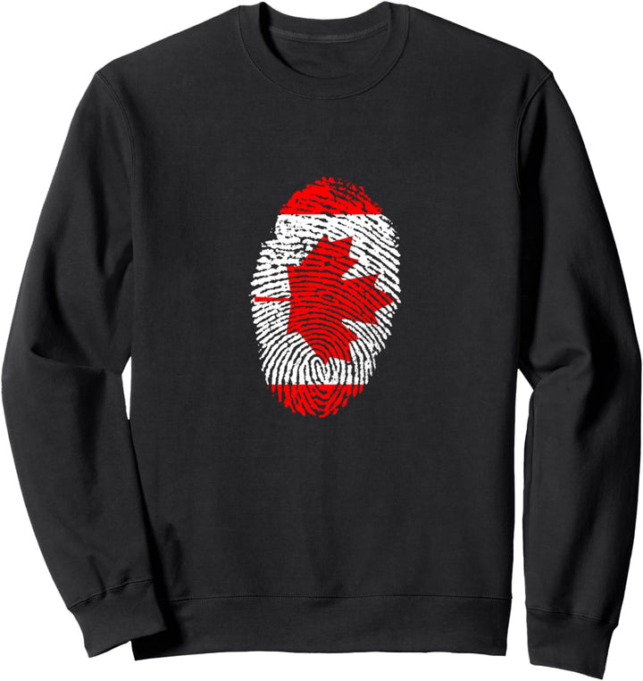 Fingerabdruck Kanadische Flagge Sweatshirt