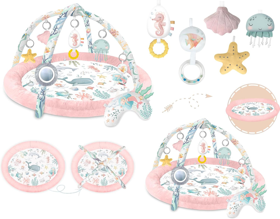 Nukido Spieldecke Mit Spielbogen Baby Spielmatte Babyspieldecke Krabbeldecke 7 Spielzeuge Und Kissen