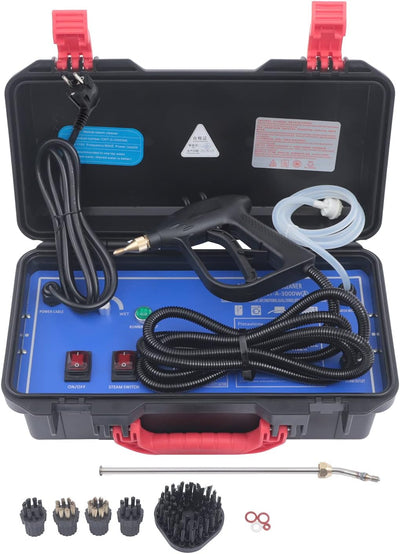 Dampfreiniger, 3KW Handgerät Hochdruck Dampfreiniger mit 10 Zubehörteilen, 6 Geschwindigkeiten einst